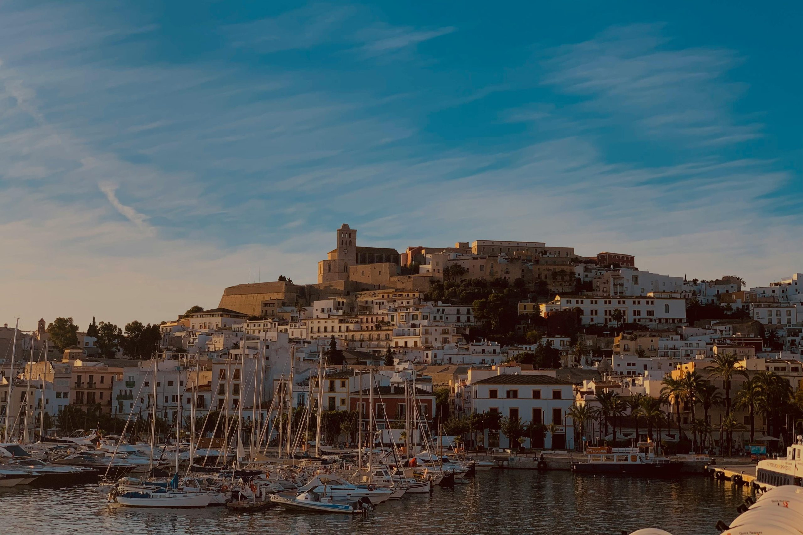 Ibiza port showing boats and yachts in the marina